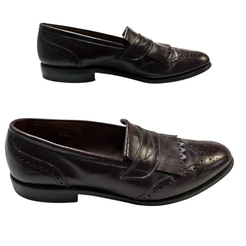 Allen‎ Edmonds Shoe Mens 10 Wilbert Brown Leather Comfort Blucher Oxford Casual